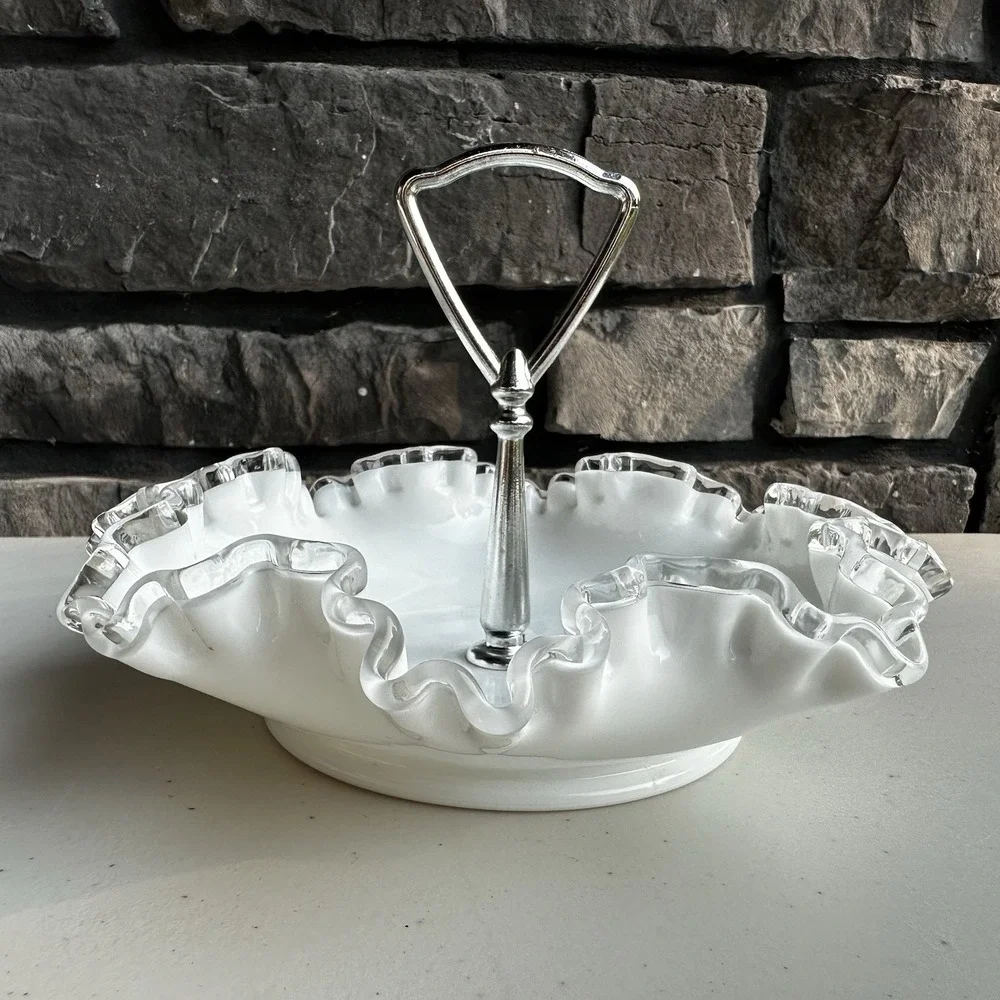 Vintage Fenton Silver Crest 8